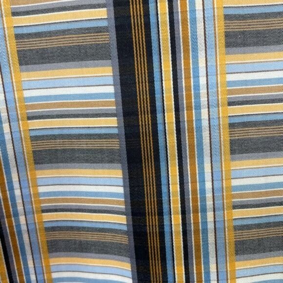 International Laundry Brown Tan Blue Plaid Button Down Size Large - Picture 5 of 9